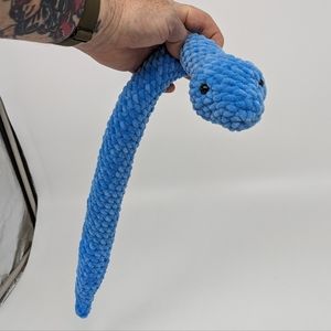 Crochet blue snake!